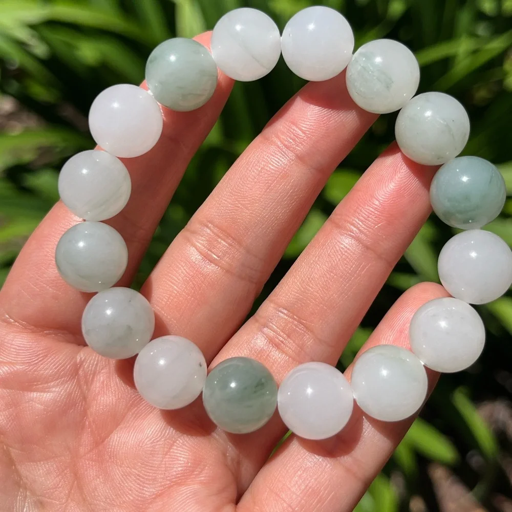 12.5mm‎ stretchable tianshan jade bracelet